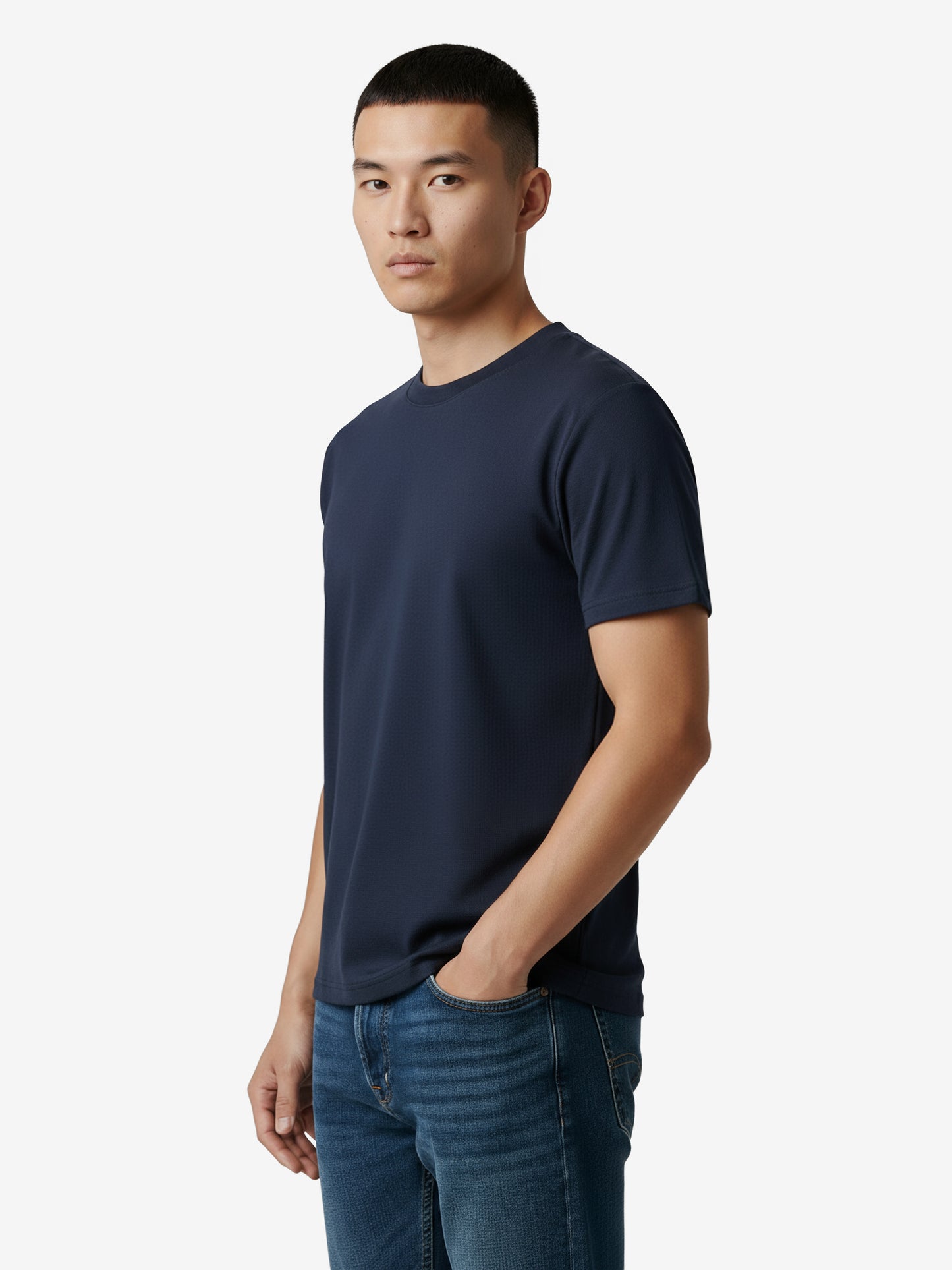 HEAVYWEIGHT ORGANIC COTTON TEE - MIDNIGHT BLUE