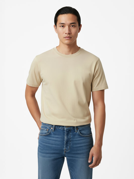 HEAVYWEIGHT ORGANIC COTTON TEE - CLOUD CREAM