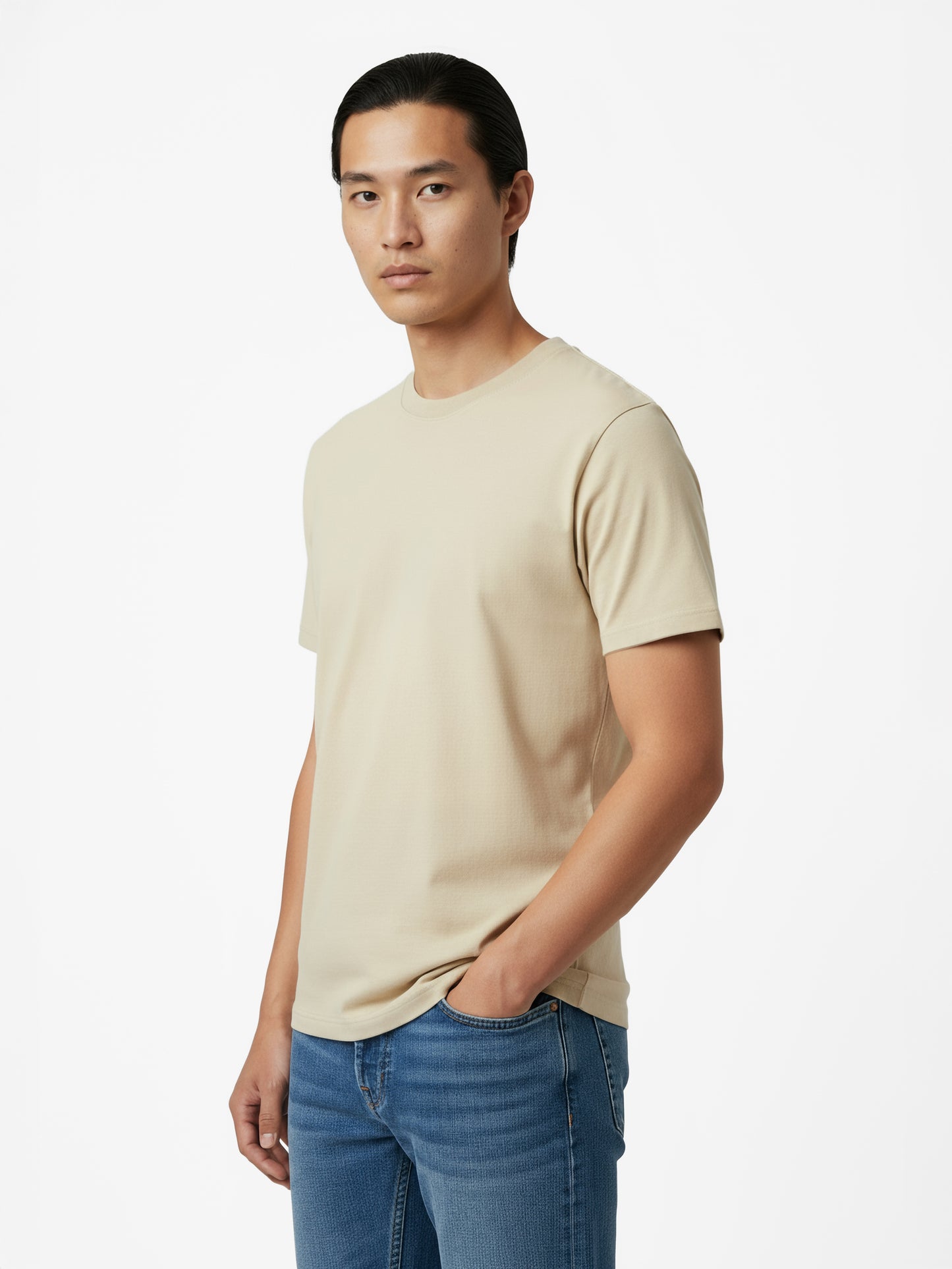 HEAVYWEIGHT ORGANIC COTTON TEE - CLOUD CREAM