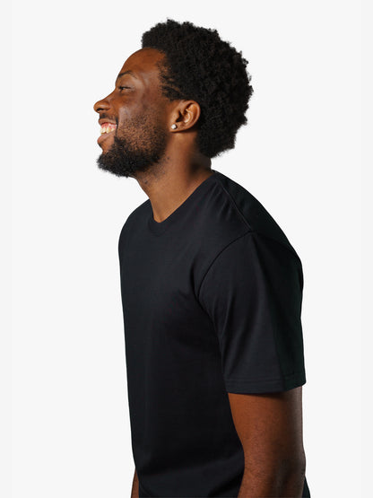 HEAVYWEIGHT 100% ORGANIC COTTON CREW NECK T-SHIRT - ANTHRACITE BLACK