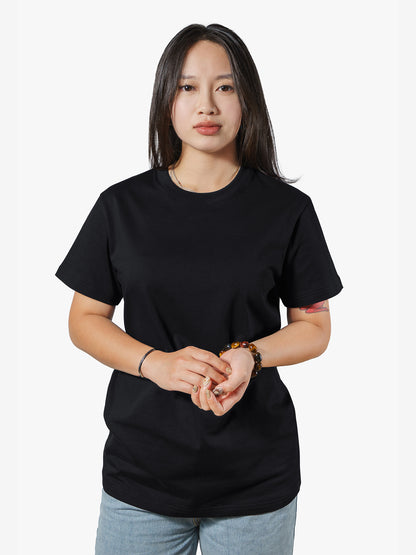 HEAVYWEIGHT 100% ORGANIC COTTON CREW NECK T-SHIRT - ANTHRACITE BLACK