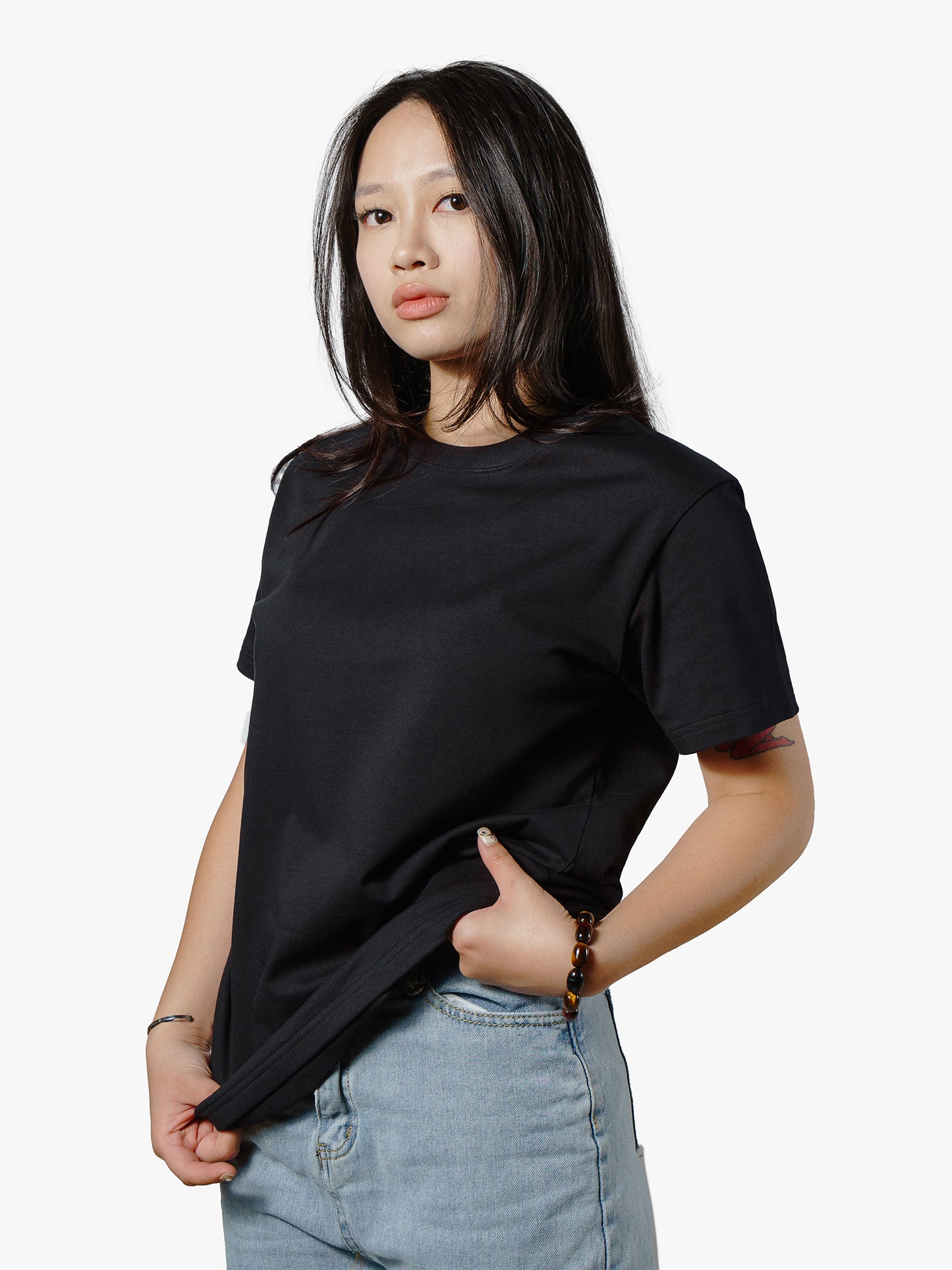 HEAVYWEIGHT 100% ORGANIC COTTON CREW NECK T-SHIRT - ANTHRACITE BLACK