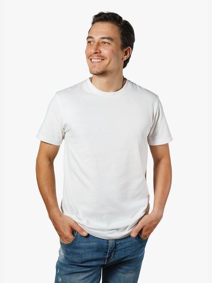 HEAVYWEIGHT 100% ORGANIC COTTON CREW NECK T-SHIRT - BRIGHT WHITE